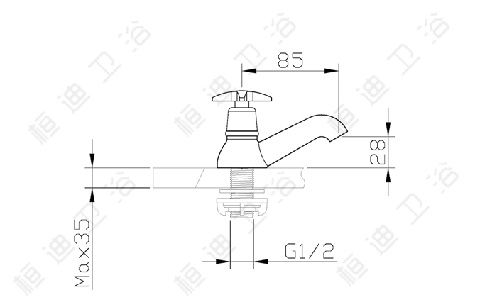 水龙头批发 水龙头厂家 桓迪单冷面盆水龙头 HD-5A29